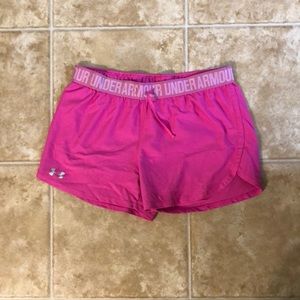 Pink under armour shorts